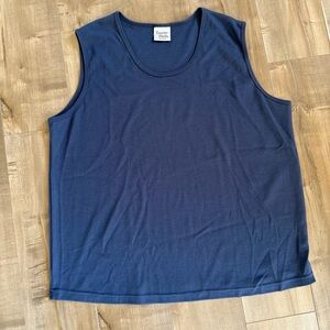 Baxter‎ & Wells Woman Tank Top Navy Blue Women 2XL Shell Sleeveless Basic